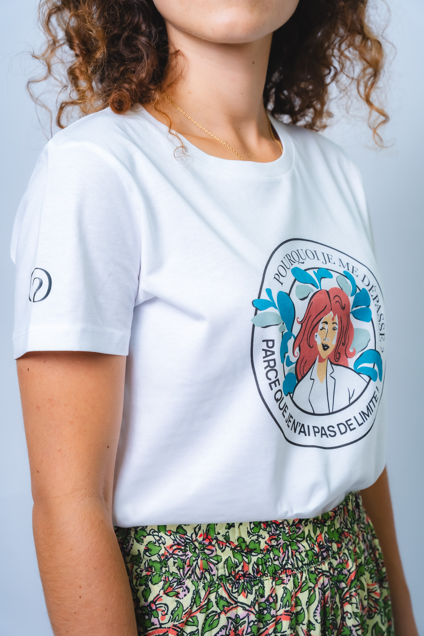 T-shirt col rond <br>"Pourquoi je me dépasse ? Parce que je n’ai pas de limites."