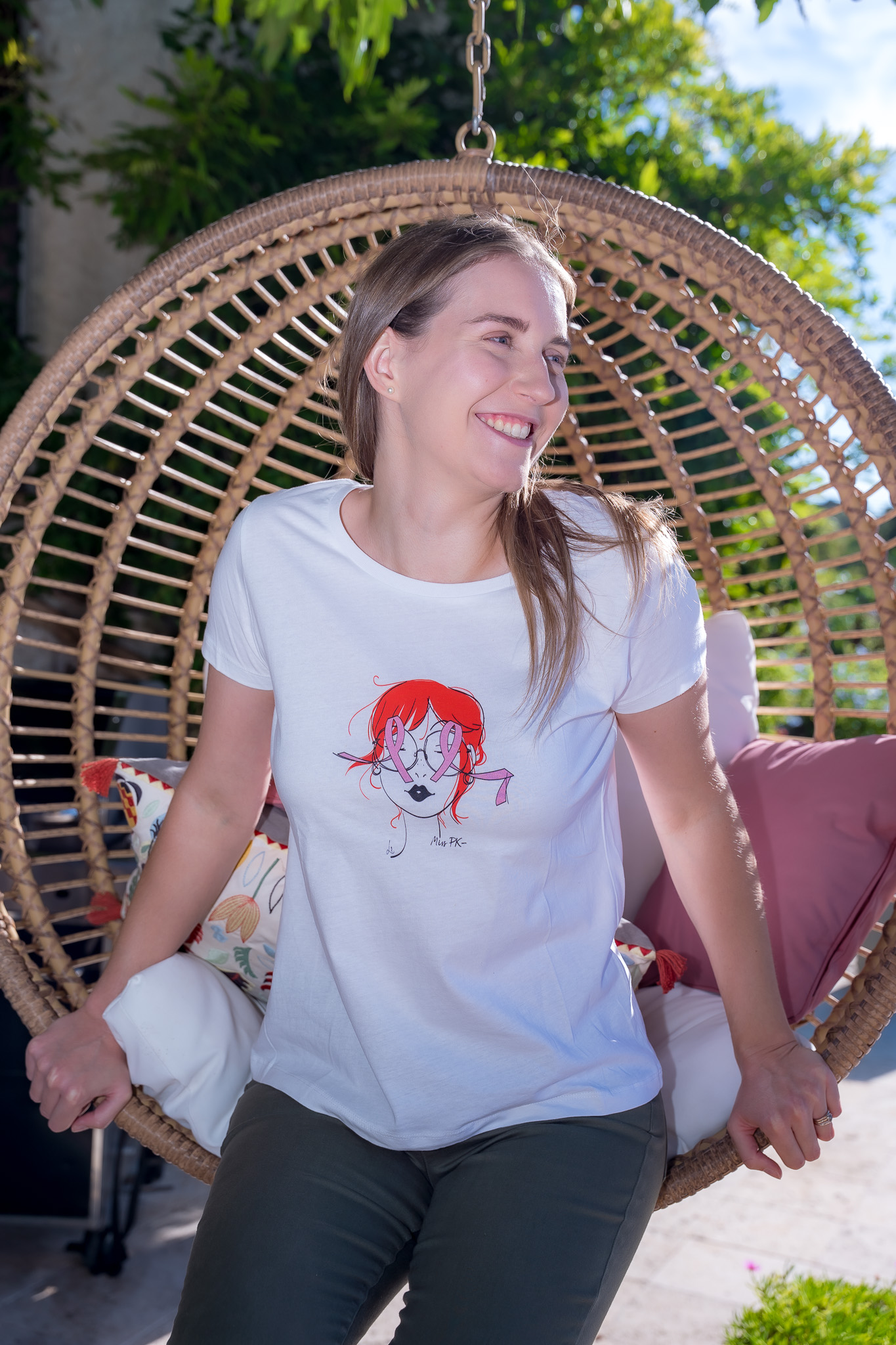 T-shirt col rond Miss PK Ruban Rose – Image 4