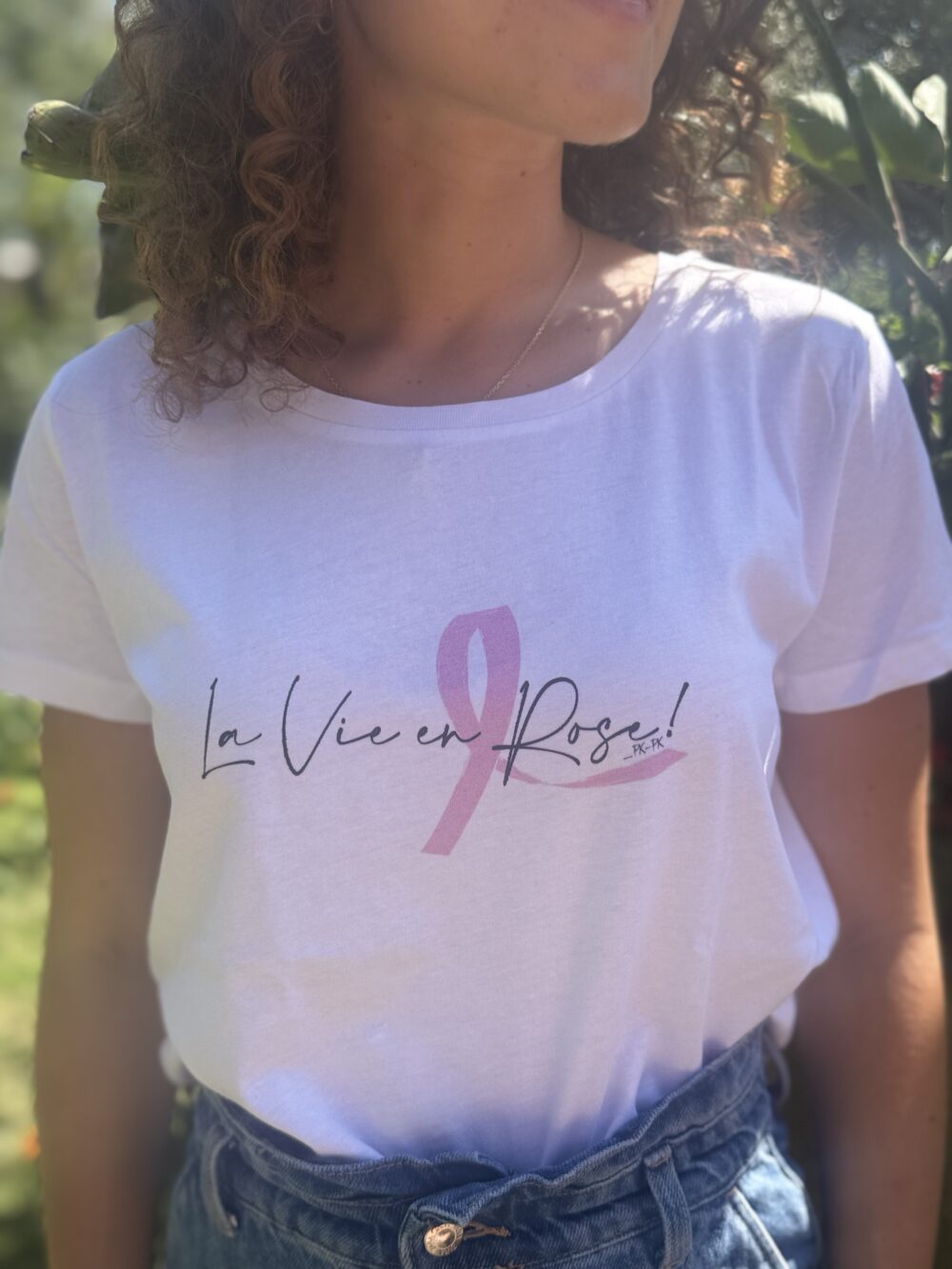T-shirt col rond <br>La vie en Rose