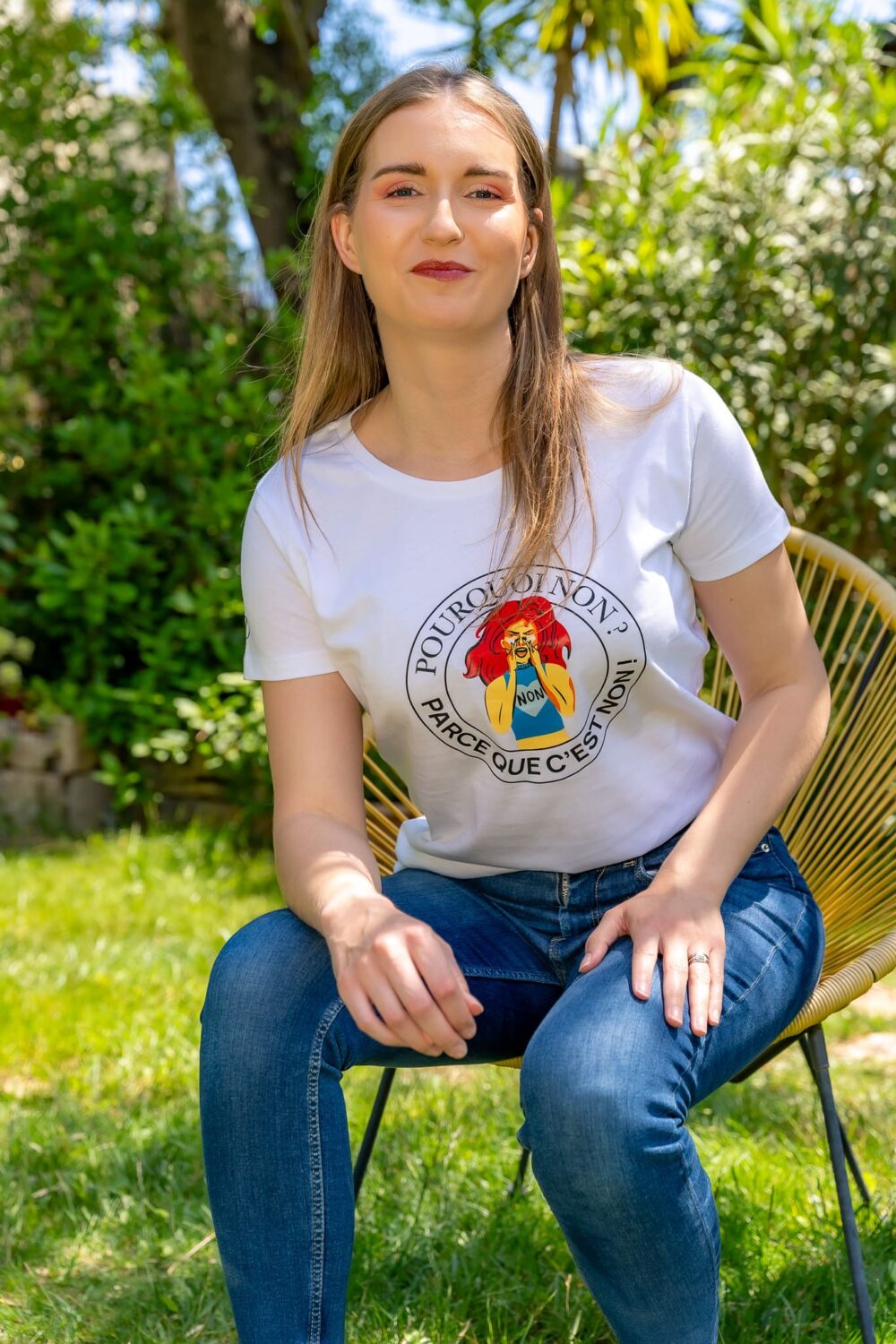T-shirt col rond <br>"Pourquoi NON ? Parce que c'est NON !" – Image 3
