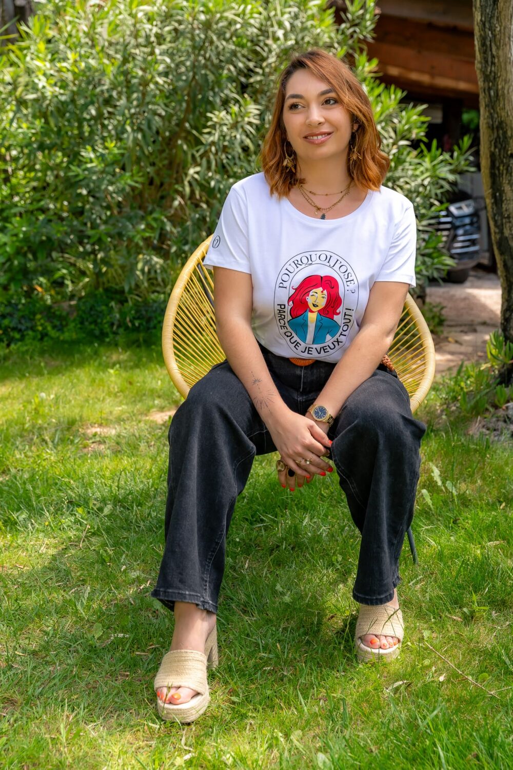 T-shirt col rond <br>"Pourquoi j’ose ? Parce que je veux tout" – Image 3