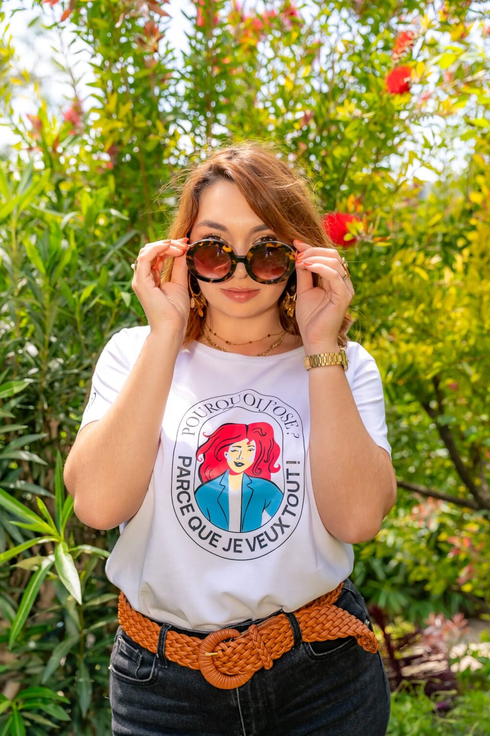 T-shirt col rond <br>"Pourquoi j’ose ? Parce que je veux tout" – Image 5