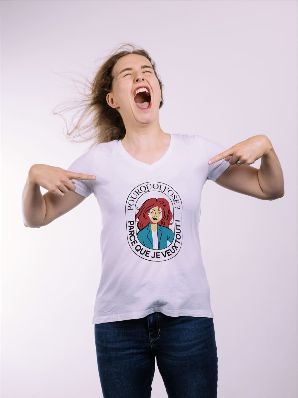 T-shirt col rond <br>"Pourquoi j’ose ? Parce que je veux tout" – Image 4